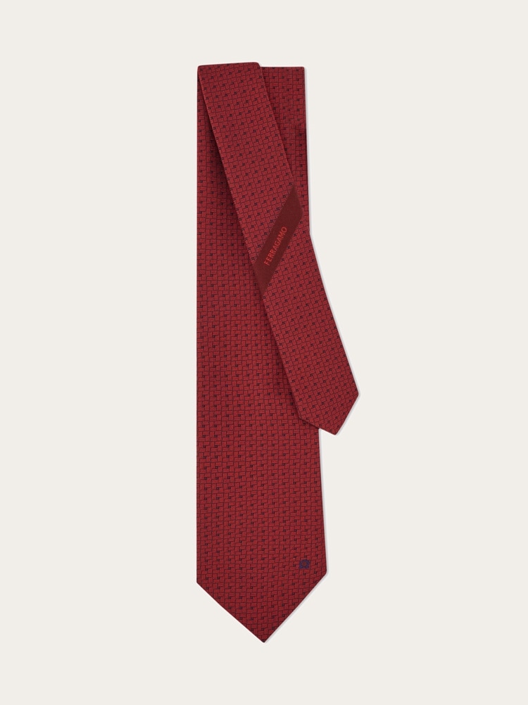 Gancini jacquard tie Gallery image 3