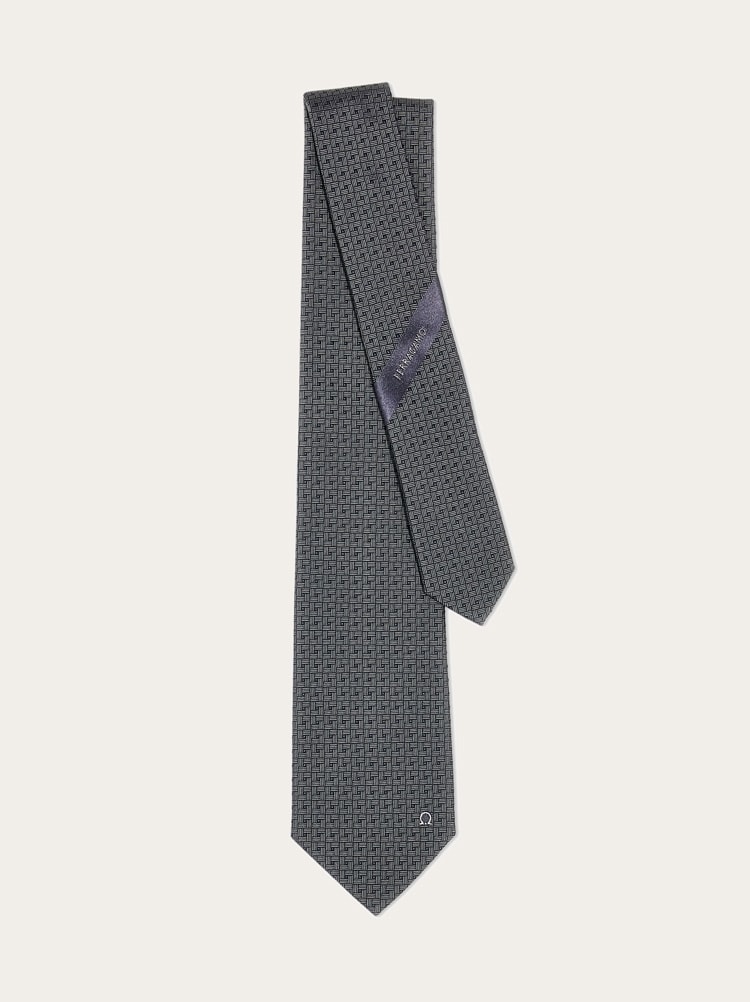 Gancini jacquard tie Gallery image 3