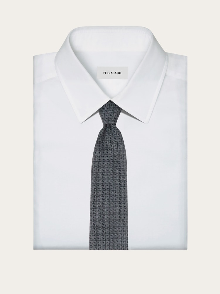 Gancini jacquard tie Gallery image 4