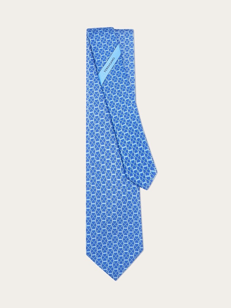 Gancini horsebit print silk tie Gallery image 3