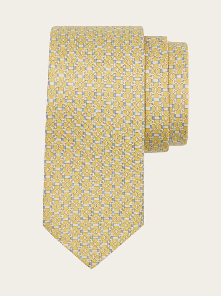 Gancini horsebit print silk tie Gallery image 1