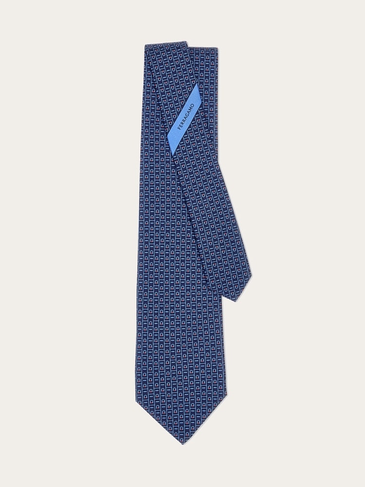 Ferragamo Monogram print silk tie Gallery image 3