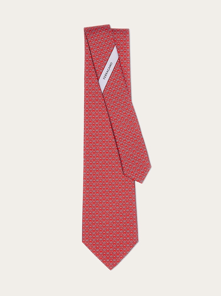 Ferragamo Monogram print silk tie Gallery image 3
