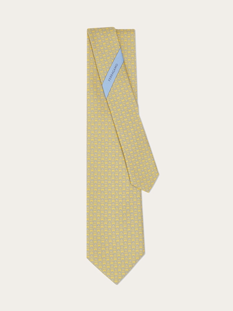Ferragamo Monogram print silk tie Gallery image 3