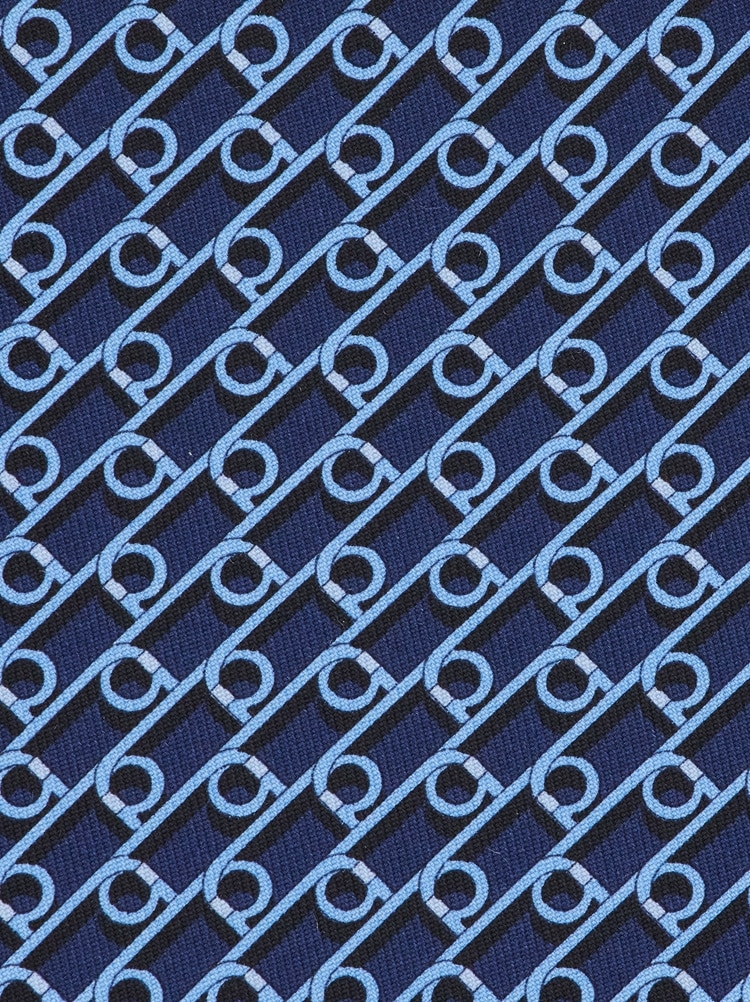 Gancini print silk tie Gallery image 2