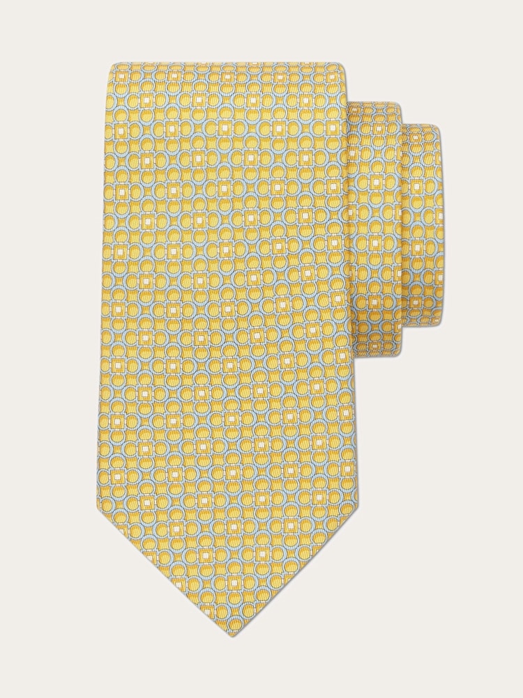 Gancini print silk tie Gallery image 1