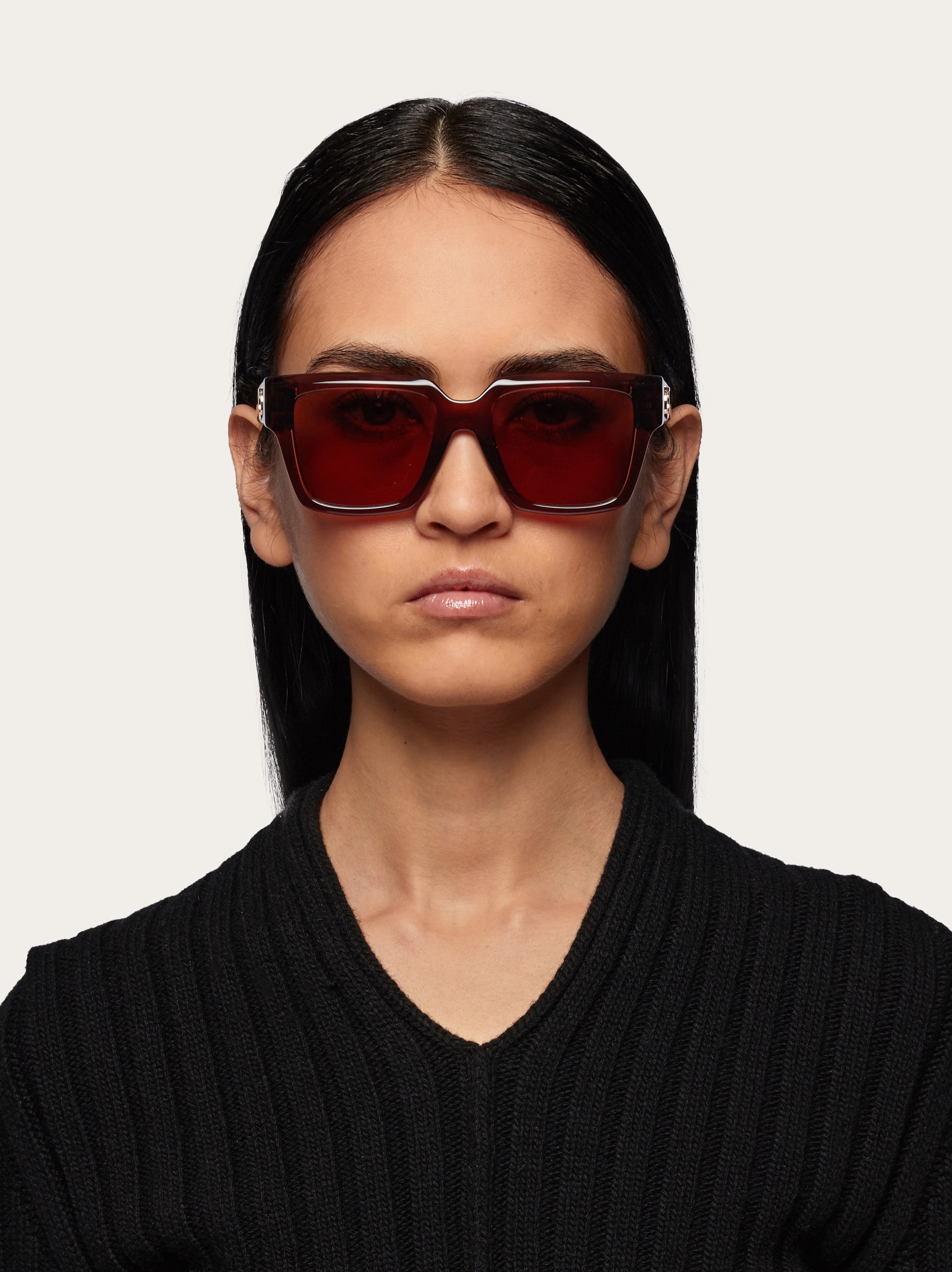 【良品】Salvatore Ferragamoガンチーニ　スクエア　サングラス Rectangular frame sunglasses - Women | Ferragamo