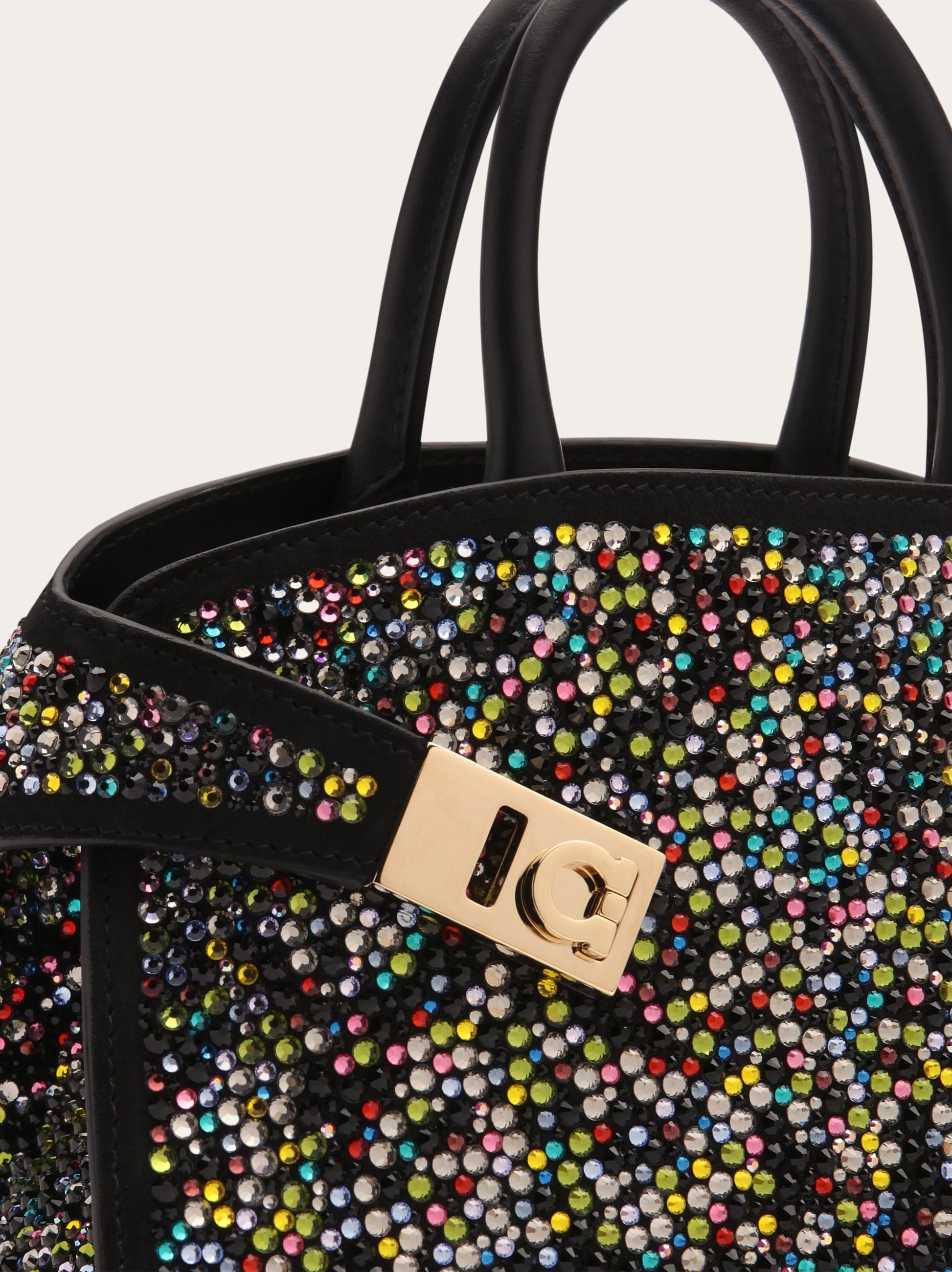 【送関込】ferragamo☆hug handbag with crystals (s) Hug handbag with crystals (XS) - Women | Ferragamo