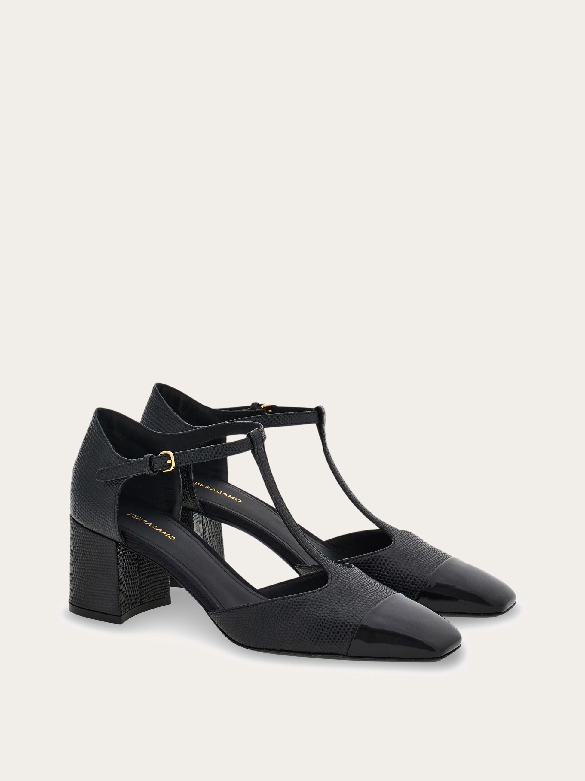 Chunky heel T-strap pump - Shoes - Women - Salvatore Ferragamo EU 