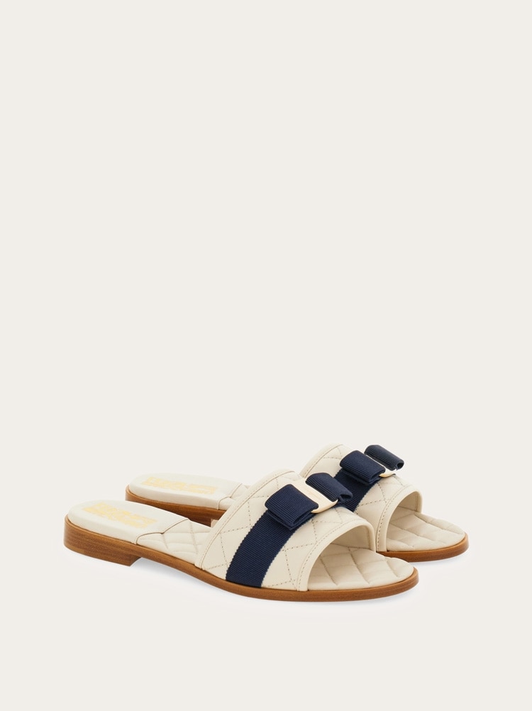 【FERRAGAMO】NEW VARA SLIDES Ferragamo New Vara Plate Slides | Silver | FARFETCH