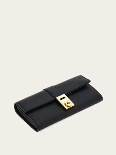 FERRAGAMO直営店 ハグ ツートン コンチネンタル ウォレット Hug compact two-tone wallet - Women | Ferragamo