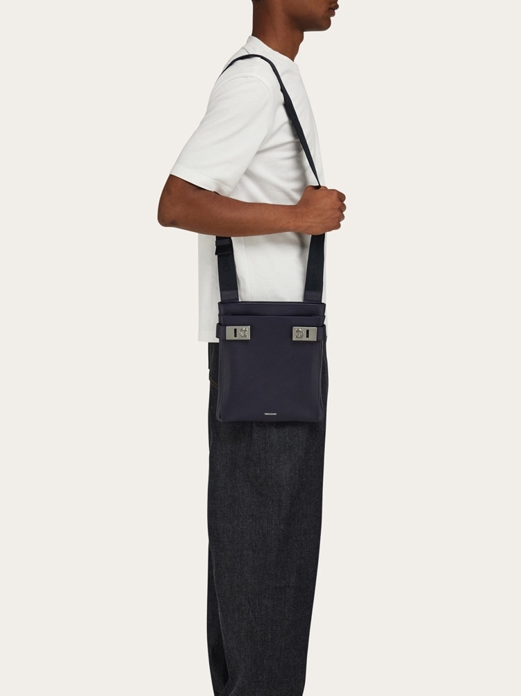 North-South crossbody bag with Gancini buckles Gallery image 2