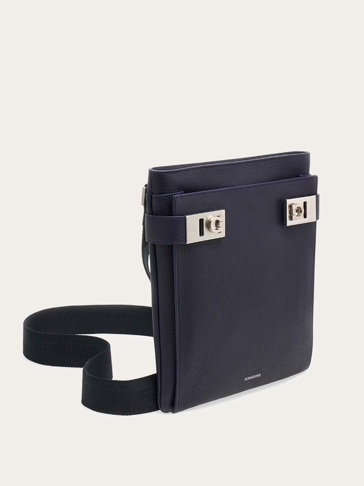 North-South crossbody bag with Gancini buckles Gallery image 6
