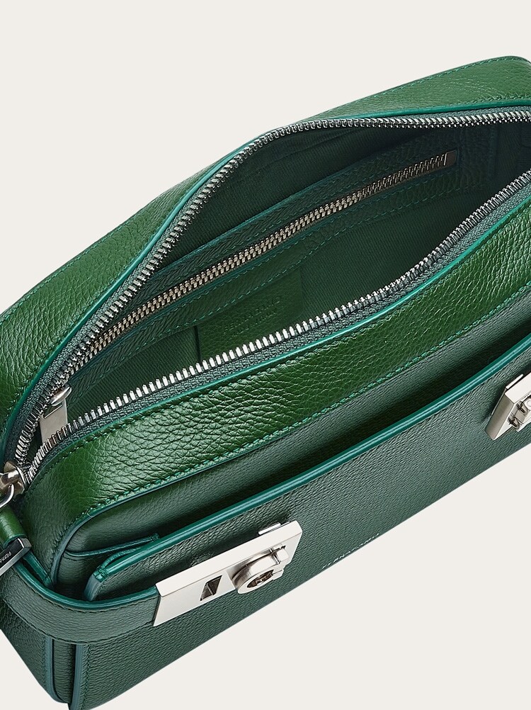 Shoulder bag with Gancini buckles - Bags - Men - Salvatore 
