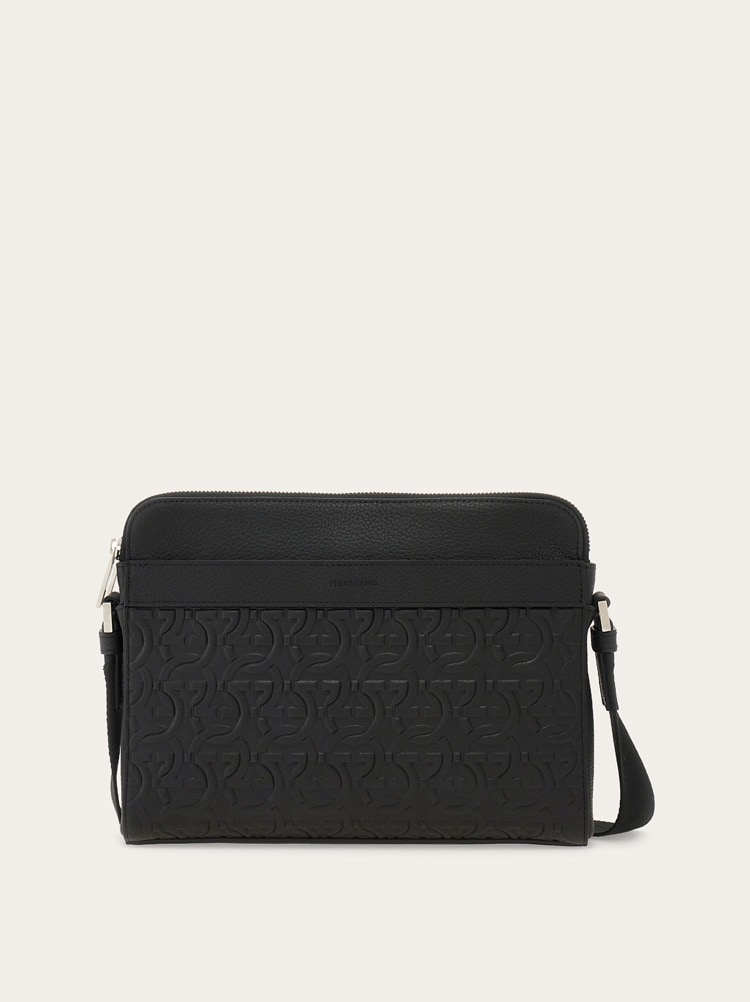 Embossed Gancini crossbody bag Gallery image 1