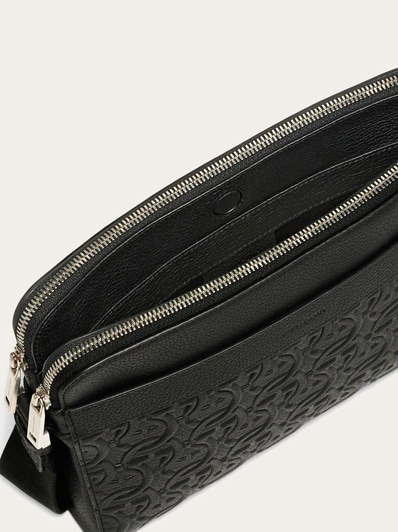 Embossed Gancini crossbody bag - Men | Ferragamo