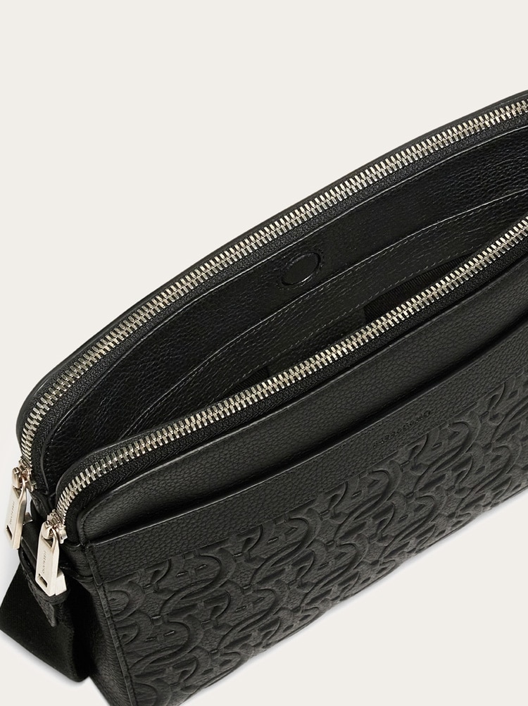 Embossed Gancini crossbody bag Gallery image 5