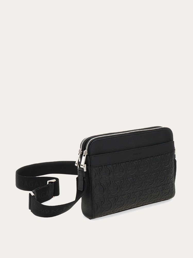 Embossed Gancini crossbody bag Gallery image 6