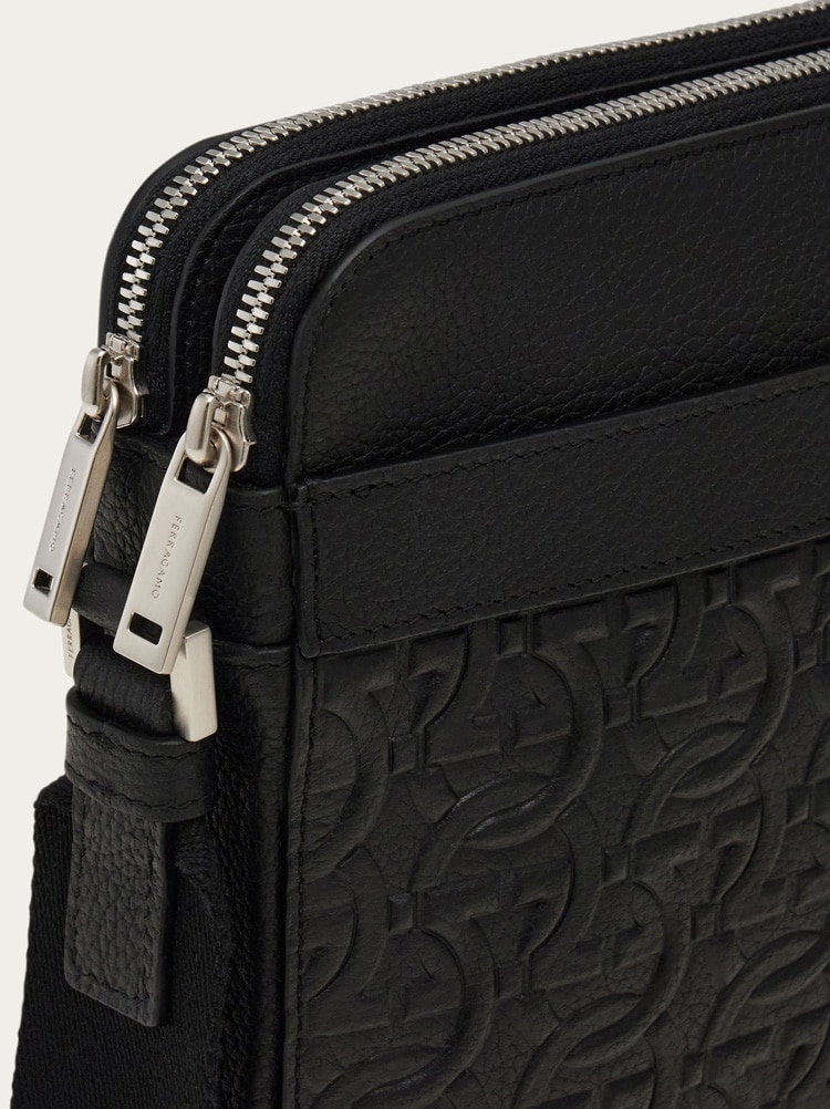 Embossed Gancini crossbody bag Gallery image 7