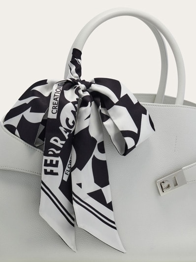 Logo print silk mini bandeau - Women | Ferragamo