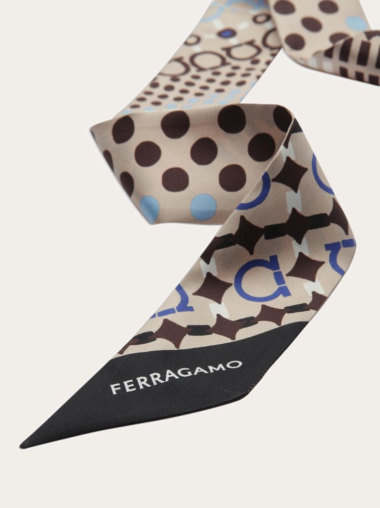 Gancini print silk mini bandeau Gallery image 2