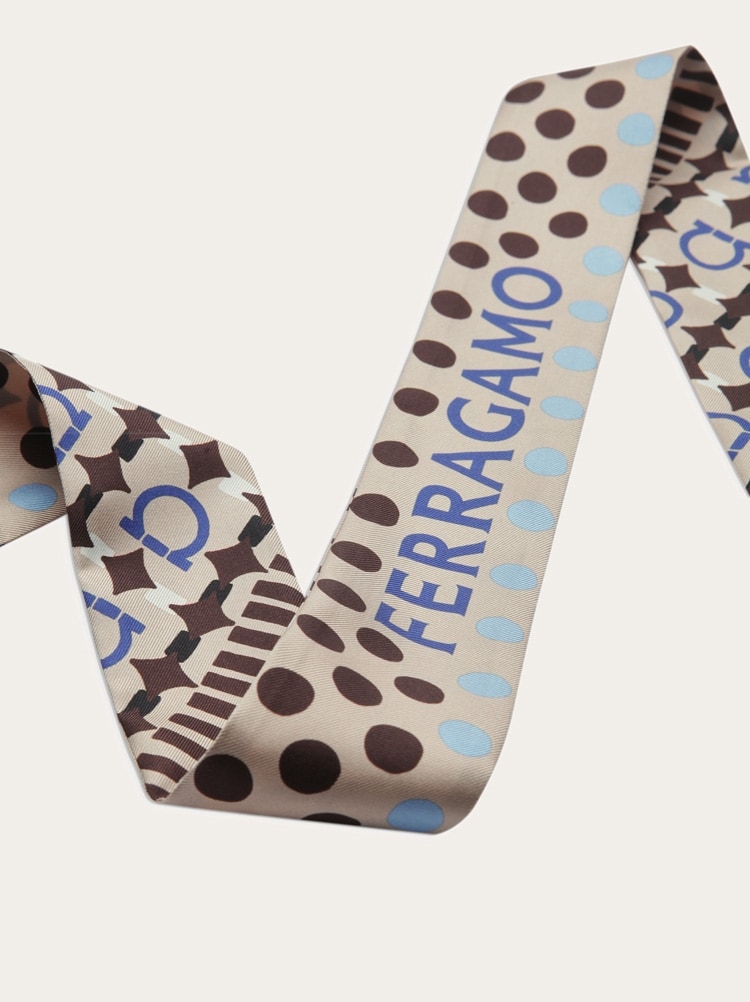 Gancini print silk mini bandeau Gallery image 4