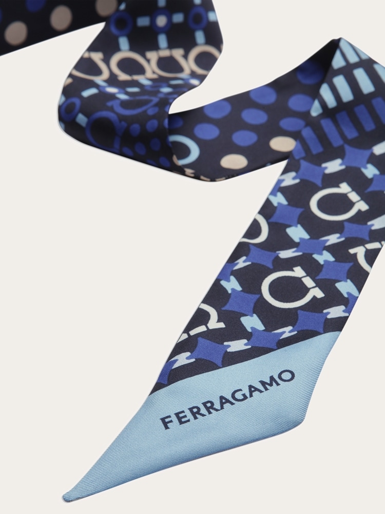 Gancini print silk mini bandeau Gallery image 2