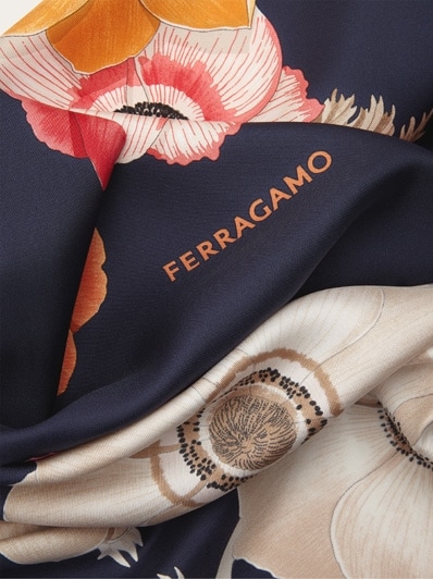 Anemone print silk foulard - Women | Ferragamo