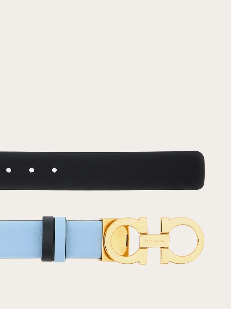 Reversible and adjustable Gancini belt Gallery image 2