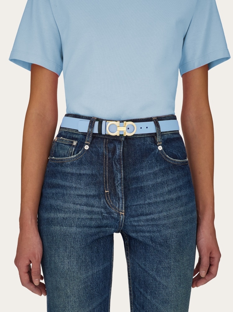 Reversible and adjustable Gancini belt Gallery image 4