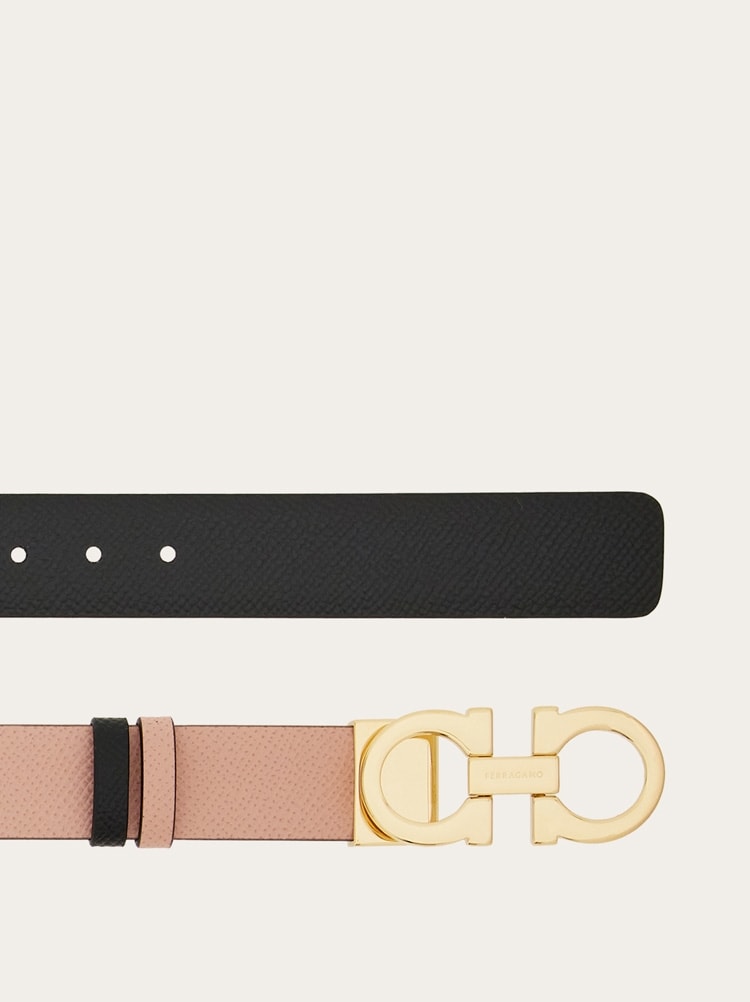 Reversible and adjustable Gancini belt Gallery image 2