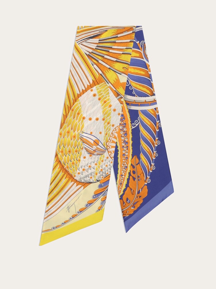 Fish print silk bandeau Gallery image 1
