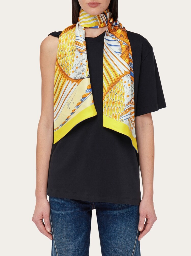 Fish print silk bandeau Gallery image 3