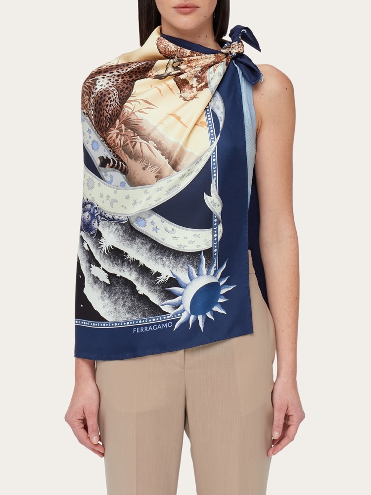 Day & Night print silk foulard Gallery image 3