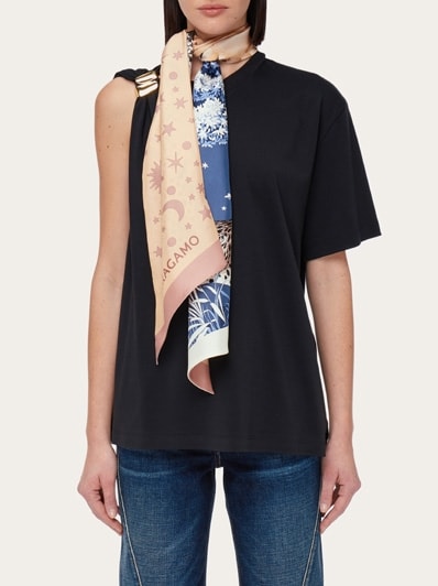 Ferragamo正規品/関税送料込み SILK BANDEAU Scarf Day & Night print silk bandeau - Women | Ferragamo