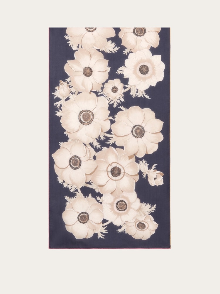Anemone print silk scarf Gallery image 3