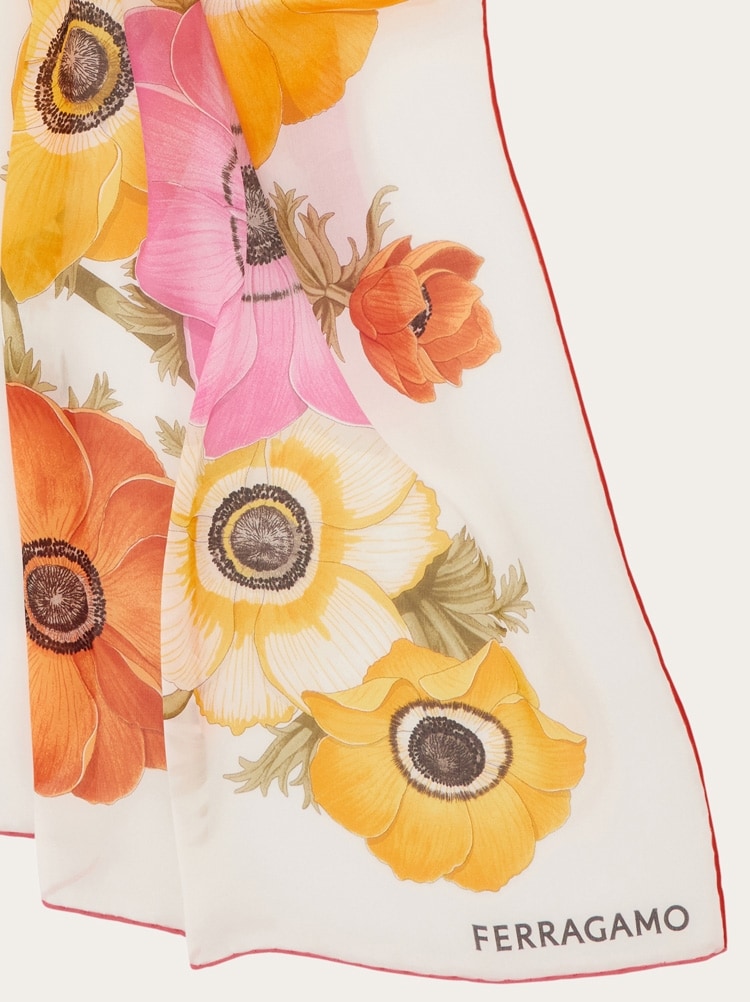 Anemone print silk scarf Gallery image 5