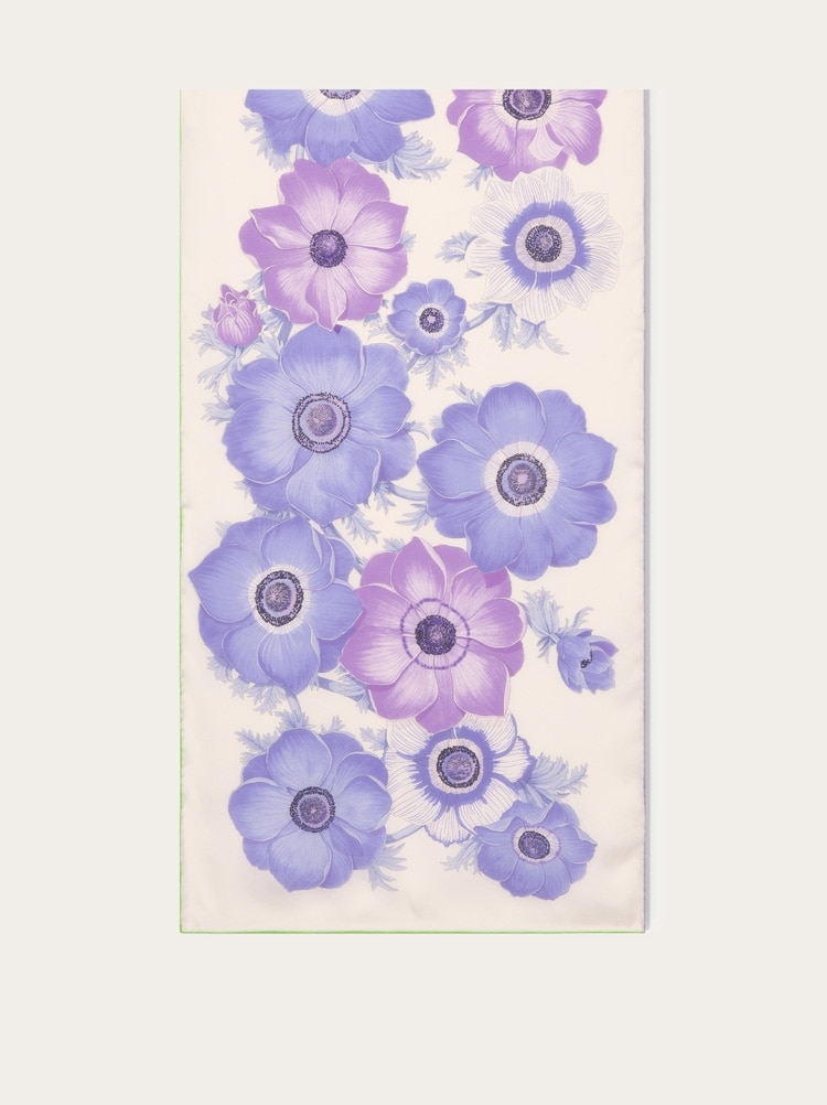 Anemone print silk scarf - Women | Ferragamo