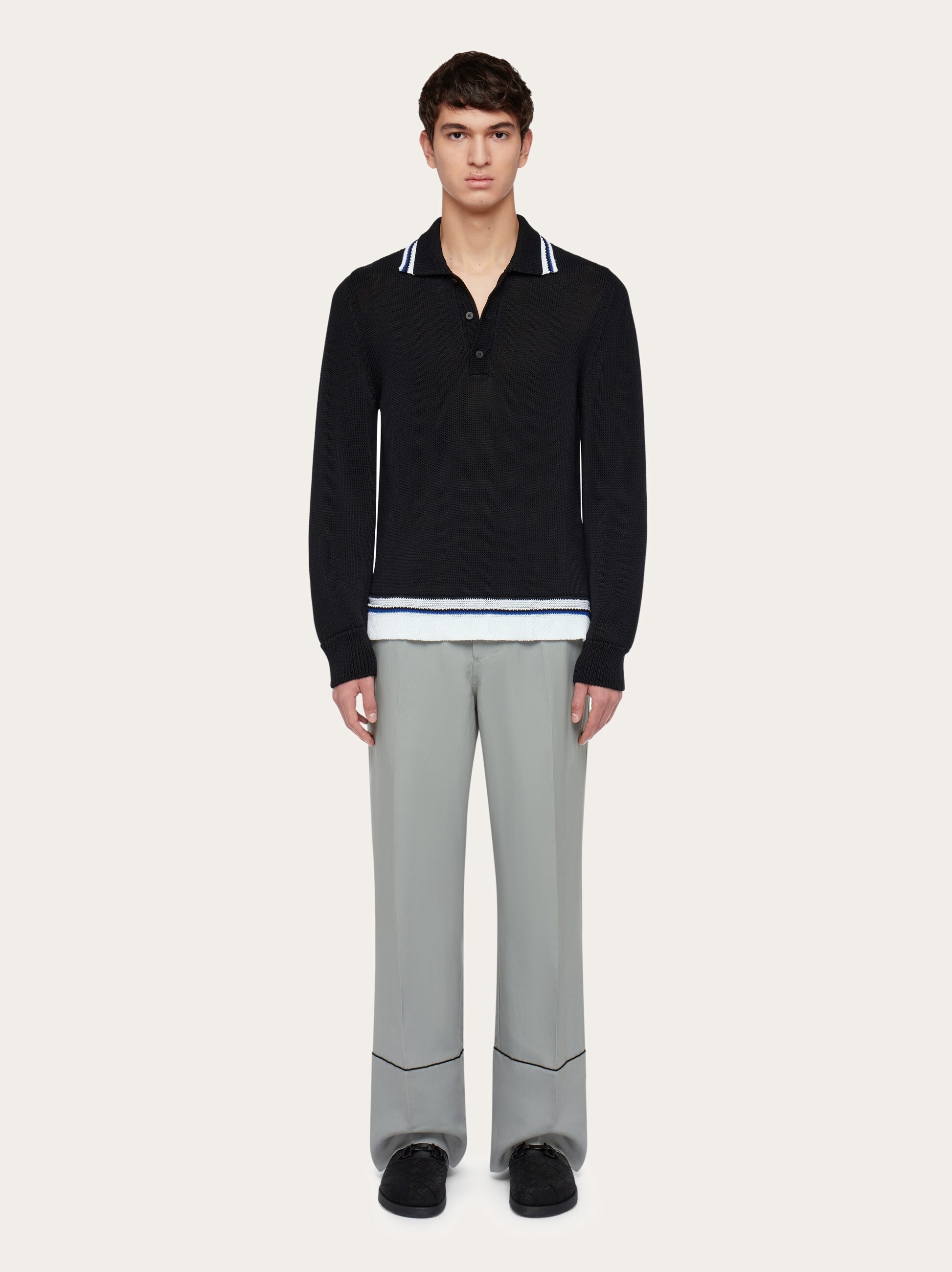 Long sleeved polo shirt - Ready to Wear - Men - Salvatore Ferragamo US