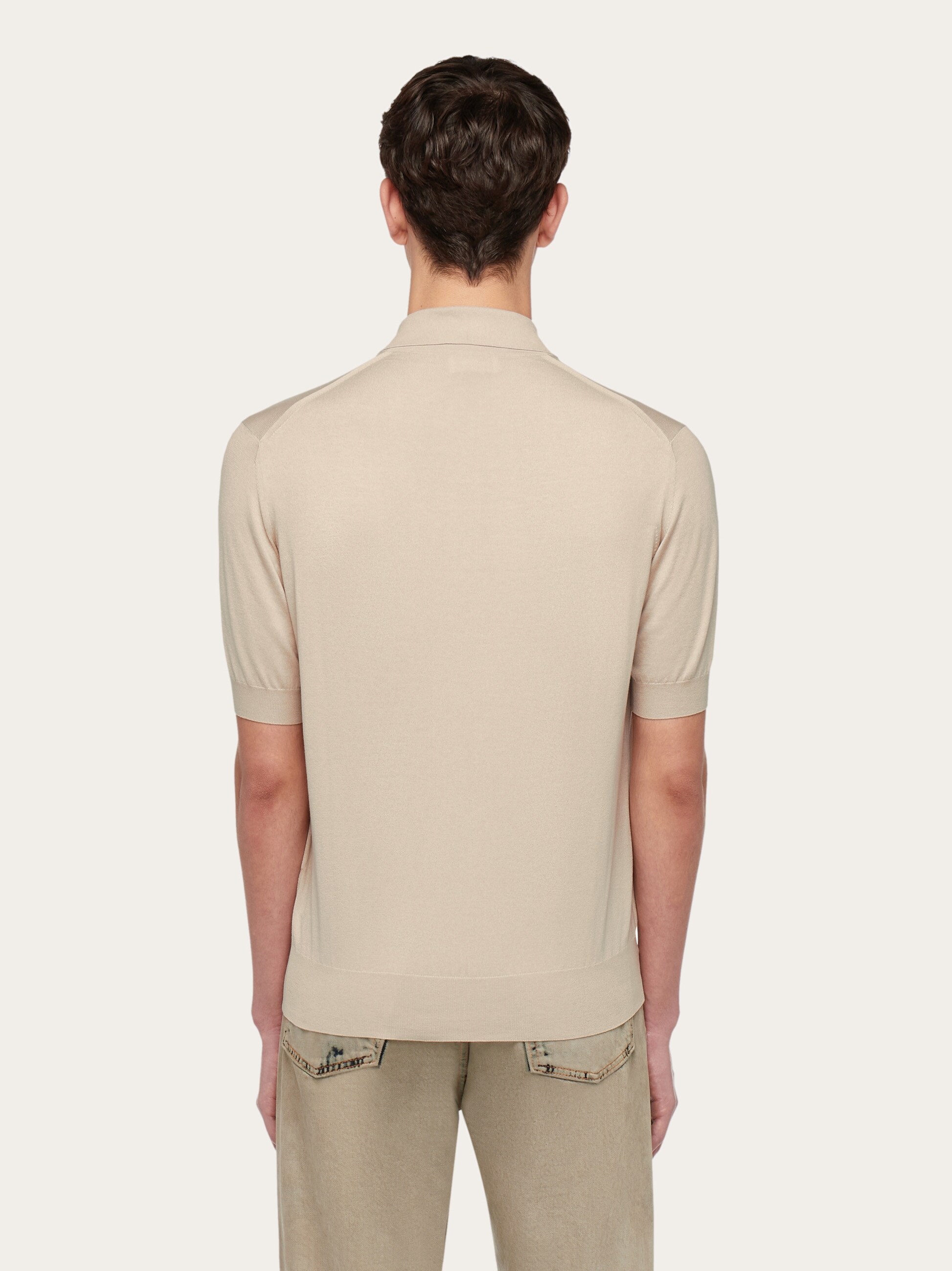 Short sleeved silk blend polo shirt - Ready to Wear - Men  