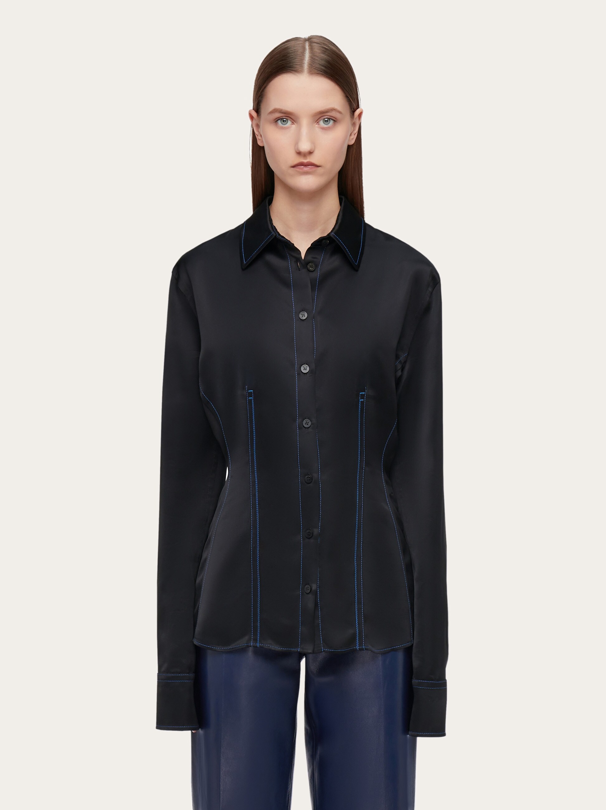 Viscose shirt with tonal darts - Ready to Wear - Women - Salvatore 