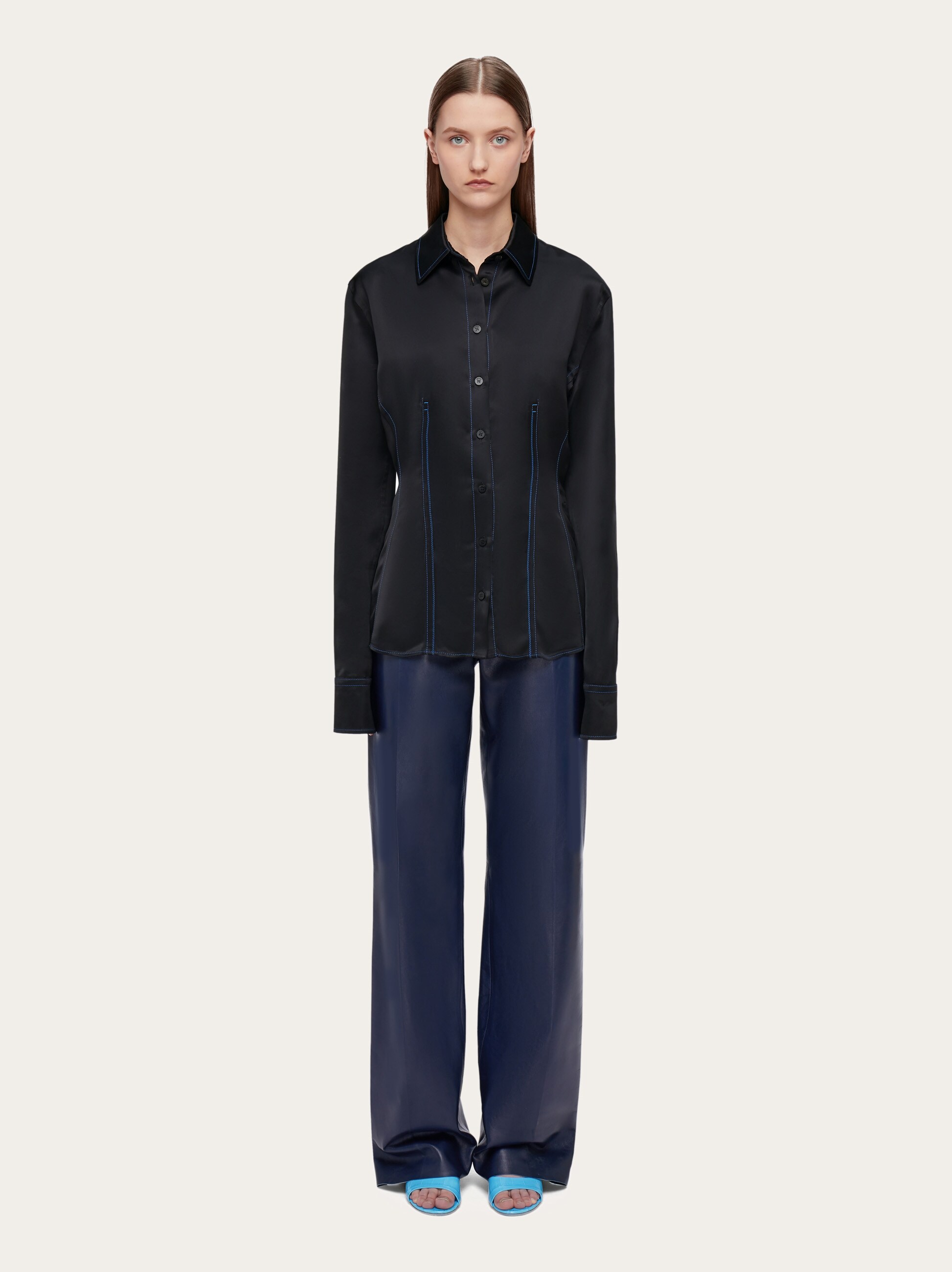 Viscose shirt with tonal darts - Ready to Wear - Women - Salvatore 