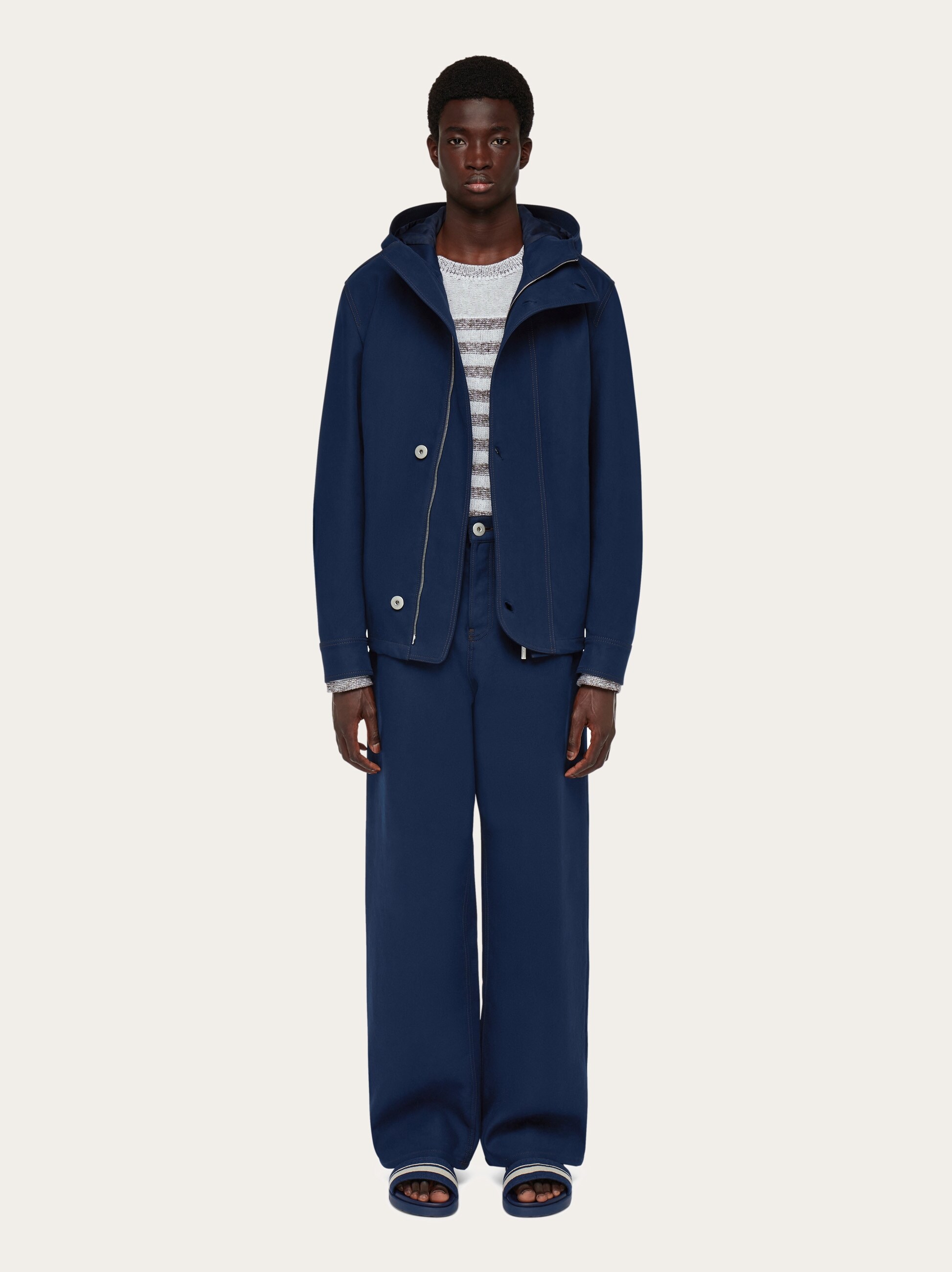 Denim hooded blouson - Ready to Wear - Men - Salvatore Ferragamo UK 
