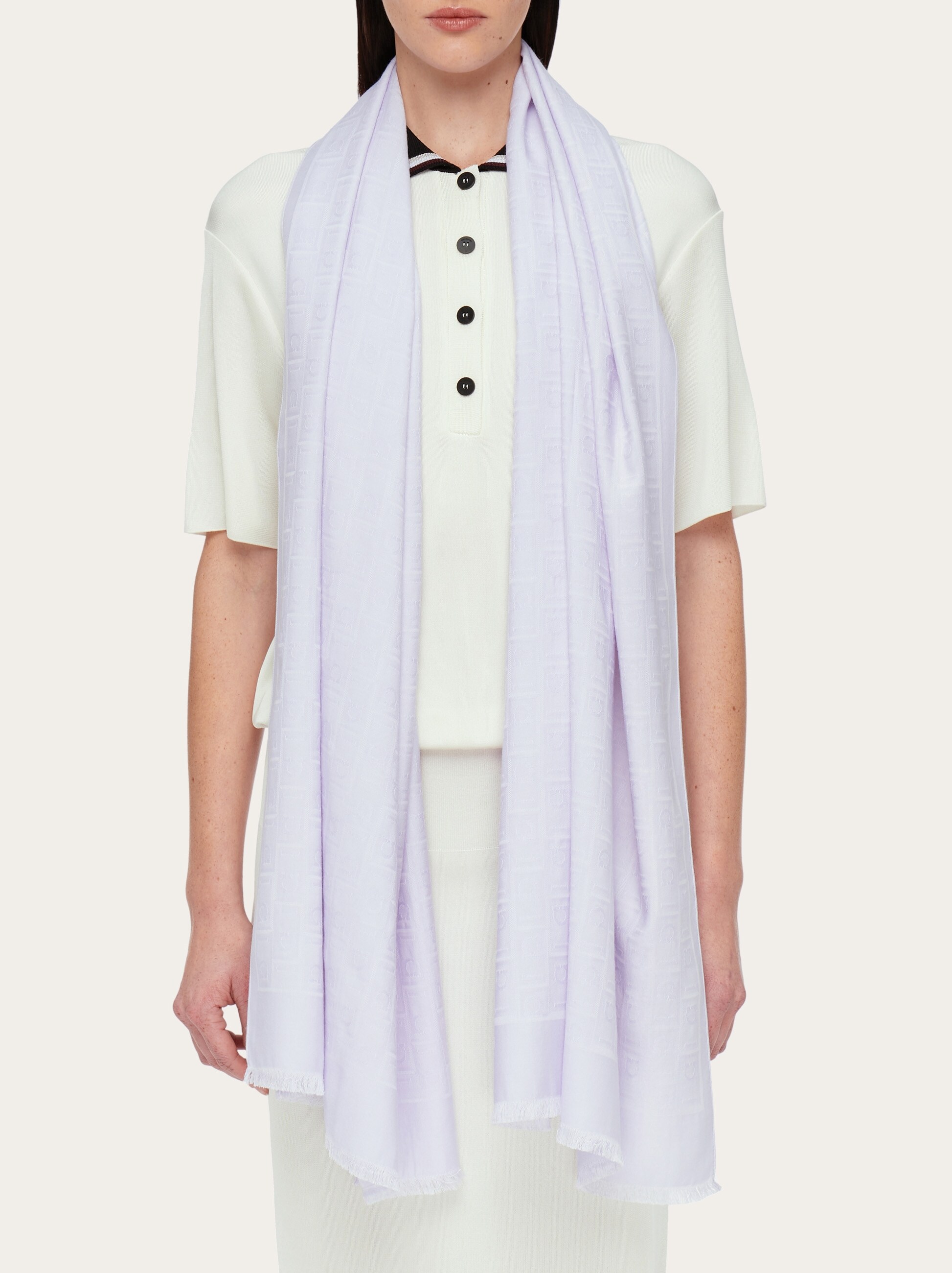 Ferragamo Monogram jacquard stole - Soft Accessories - Women  