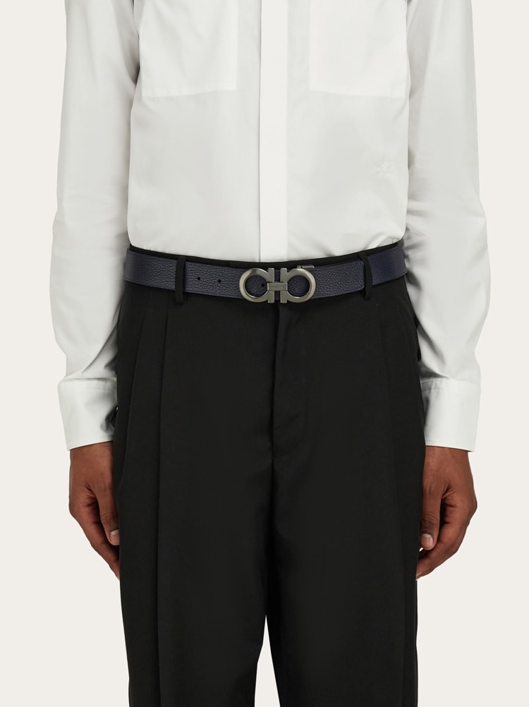 Reversible and adjustable Gancini belt Gallery image 4