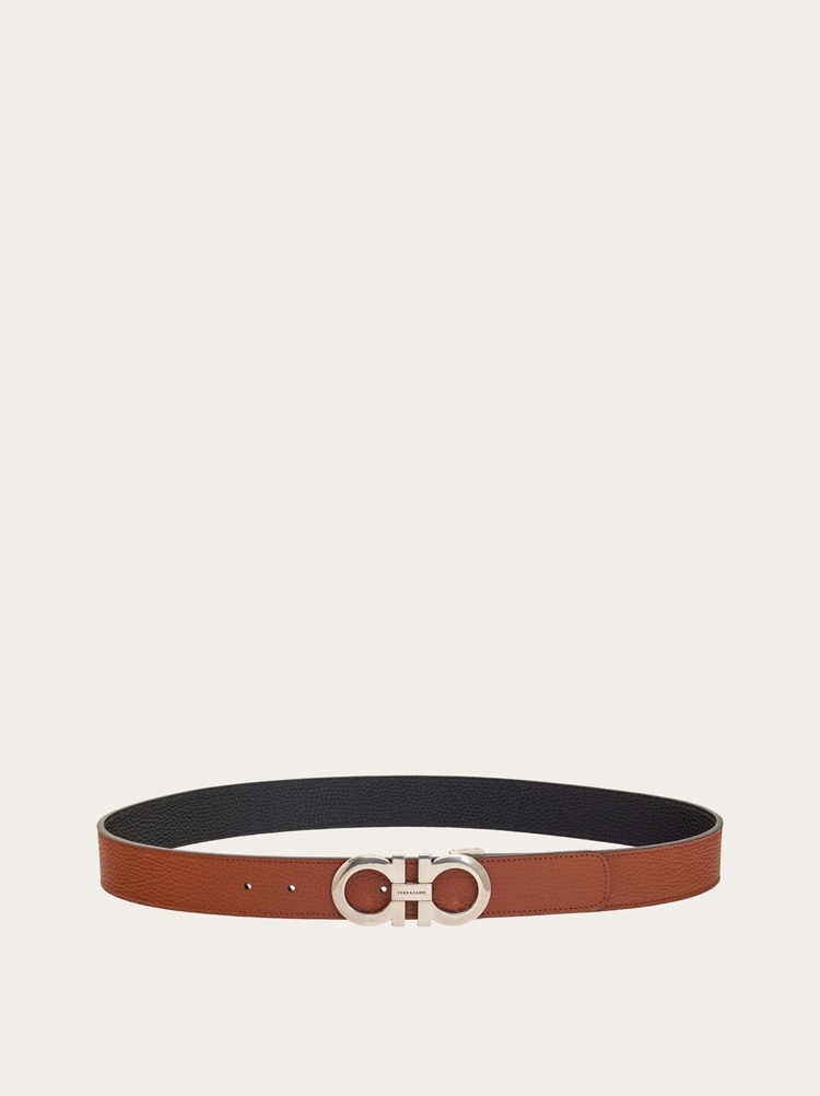 Reversible and adjustable Gancini belt Gallery image 3