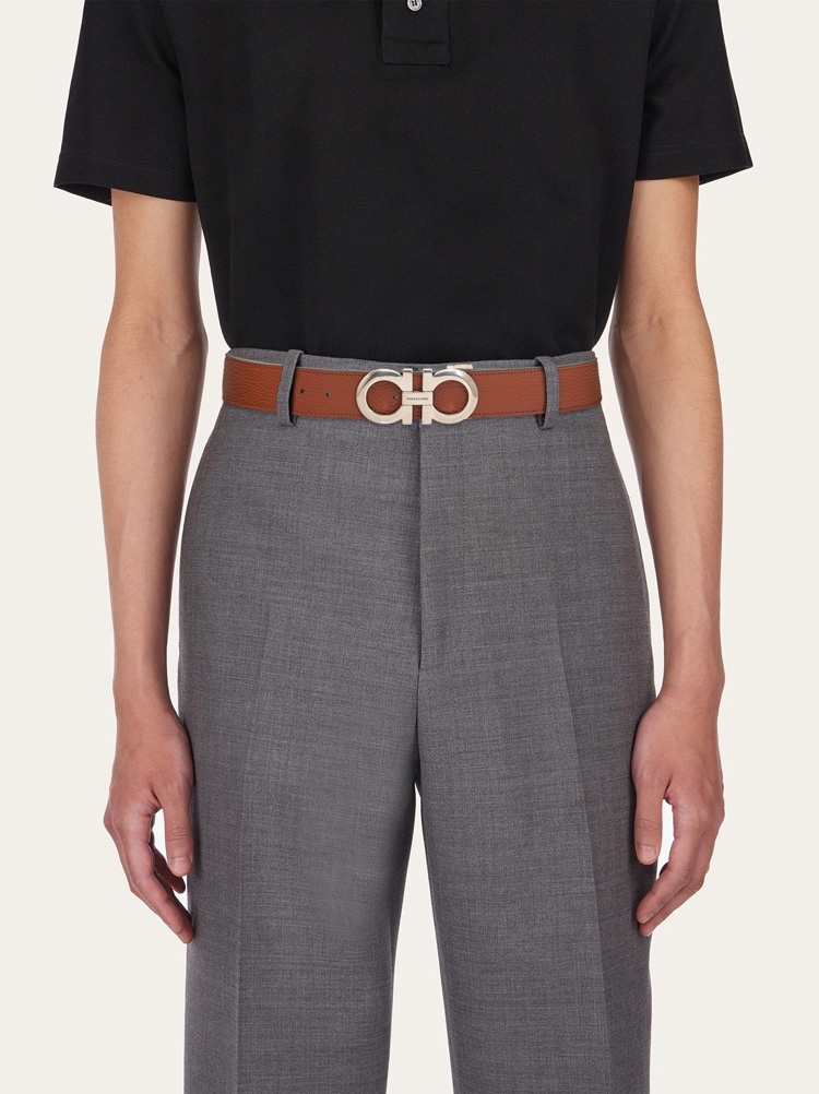 Reversible and adjustable Gancini belt Gallery image 4