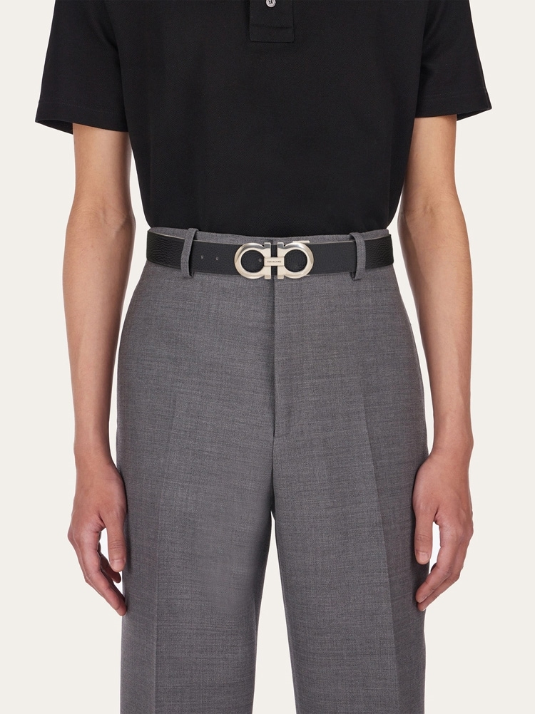 Reversible and adjustable Gancini belt Gallery image 5