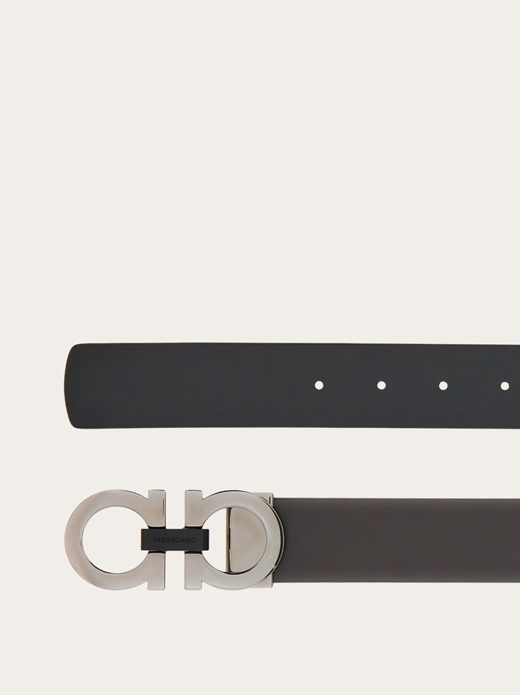 Reversible and adjustable Gancini belt Gallery image 2