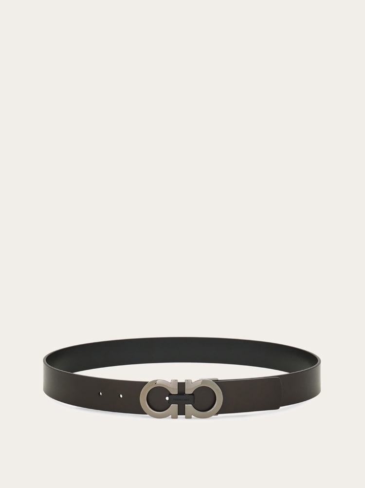 Reversible and adjustable Gancini belt Gallery image 3